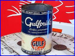 Vintage Gulfpride Gulf 5 quart motor oil can