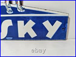 Vintage HUSKY Gasoline Motor Oils Porcelain Enamel Sign 12 x 8 Inch