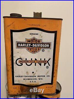 Vintage Harley Davidson 1 Gallon Gunk Engine Cleaner Motor Oil Can Nice Rare
