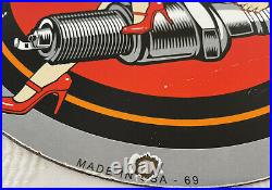 Vintage Harley Davidson Motorcycle Porcelain Sign Gas Oil Garage Repair Service