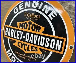 Vintage Harley Davidson Motorcycles Porcelain Convex Sign Gas Oil Dealership