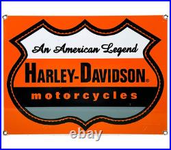 Vintage Harley Davidson Motorcycles Porcelain Dealership Sign Gas Oil Quality