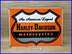 Vintage Harley Davidson Motorcycles Porcelain Dealership Sign Gas Oil Quality