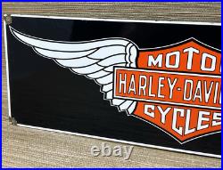 Vintage Harley Davidson Motorcycles Porcelain Dealership Sign Gas Oil Quality Vintage Harley Davidson Motorcycles Porcelain Dealership Sign Gas Oil Quality