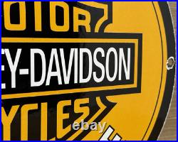 Vintage Harley Davidson Motorcycles Porcelain Dealership Sign Gas Oil Quality Vintage Harley Davidson Motorcycles Porcelain Dealership Sign Gas Oil Quality