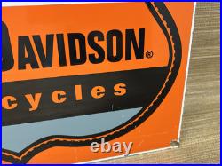 Vintage Harley Davidson Motorcycles Porcelain Dealership Sign Gas Oil Quality