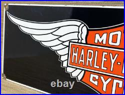 Vintage Harley Davidson Motorcycles Porcelain Dealership Sign Gas Oil Quality Vintage Harley Davidson Motorcycles Porcelain Dealership Sign Gas Oil Quality