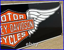 Vintage Harley Davidson Motorcycles Porcelain Dealership Sign Gas Oil Quality Vintage Harley Davidson Motorcycles Porcelain Dealership Sign Gas Oil Quality
