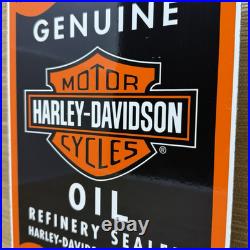 Vintage Harley Davidson Motorcycles Porcelain Dealership Sign Gas Oil Quality