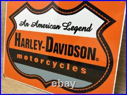 Vintage Harley Davidson Motorcycles Porcelain Dealership Sign Gas Oil Quality