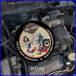 Vintage Harley Davidson Motorcycles Sales And Services Porcelain Gas & Oil Sign