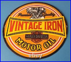 Vintage Harley Davidson Motorcycles Sign Vintage Iron Motor Oil Gas Pump Sign