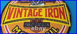 Vintage Harley Davidson Motorcycles Sign Vintage Iron Motor Oil Gas Pump Sign