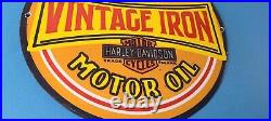 Vintage Harley Davidson Motorcycles Sign Vintage Iron Motor Oil Gas Pump Sign