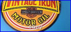 Vintage Harley Davidson Motorcycles Sign Vintage Iron Motor Oil Gas Pump Sign