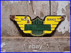 Vintage Harley Davidson Porcelain Sign Sudmeier Motorcycle Dealer Wings Oil Gas