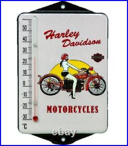 Vintage Harley Davidson Porcelain Thermometer Motor Oil Service Station Pump
