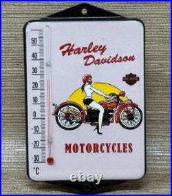 Vintage Harley Davidson Porcelain Thermometer Motor Oil Service Station Pump