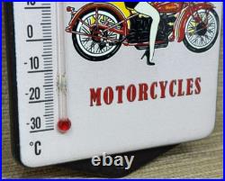 Vintage Harley Davidson Porcelain Thermometer Motor Oil Service Station Pump