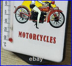 Vintage Harley Davidson Porcelain Thermometer Motor Oil Service Station Pump