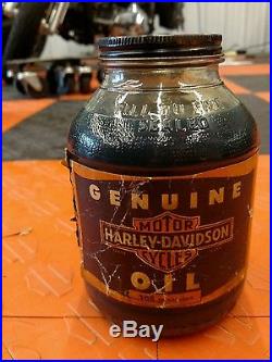 Vintage Harley Davidson oil can / Jar