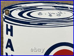 Vintage Havoline Motor Oil Can Porcelain Sign Gasoline Gas Station Pump Plate