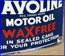 Vintage Havoline Motor Oil Can Porcelain Sign Gasoline Gas Station Pump Plate