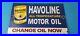 Vintage Havoline Motor Oil Sign Gas Pump Change Now Porcelain Enamel Sign