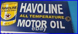 Vintage Havoline Motor Oil Sign Gas Pump Change Now Porcelain Enamel Sign