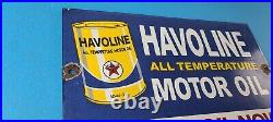 Vintage Havoline Motor Oil Sign Gas Pump Change Now Porcelain Enamel Sign