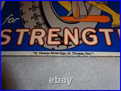 Vintage Hercules Tires & Tubes 20 Porcelain Metal Gasoline Oil Ds Flange Sign