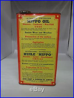 Vintage Hippo 1 Gallon Oil Can Full 459-x