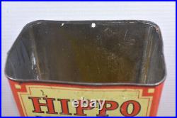 Vintage Hippo Permanent Pliable Oil One Gallon Advertising Can GREAT GRAPHICS