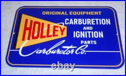 Vintage Holley Carburetor Car & Truck Ignition Parts 12 Metal Gasoline Oil Sign