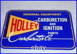 Vintage Holley Carburetor Car & Truck Ignition Parts 12 Metal Gasoline Oil Sign