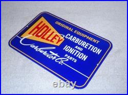 Vintage Holley Carburetor Car & Truck Ignition Parts 12 Metal Gasoline Oil Sign