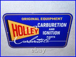 Vintage Holley Carburetor Car & Truck Ignition Parts 12 Metal Gasoline Oil Sign
