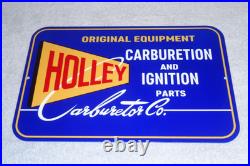 Vintage Holley Carburetor Car & Truck Ignition Parts 12 Metal Gasoline Oil Sign