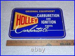 Vintage Holley Carburetor Car & Truck Ignition Parts 12 Metal Gasoline Oil Sign