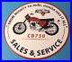 Vintage Honda Motorcycle Sign Biker Automobile Gas Pump Service Porcelain Sign