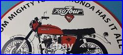 Vintage Honda Motorcycle Sign Biker Automobile Gas Pump Service Porcelain Sign