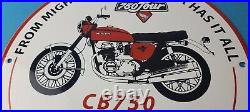 Vintage Honda Motorcycle Sign Biker Automobile Gas Pump Service Porcelain Sign