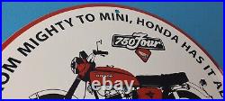 Vintage Honda Motorcycle Sign Biker Automobile Gas Pump Service Porcelain Sign