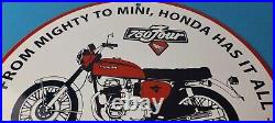 Vintage Honda Motorcycle Sign Biker Automobile Gas Pump Service Porcelain Sign