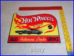 Vintage Hot Wheels Mattel Authorized Dealer 12 Metal Die-cast Car Gas Oil Sign