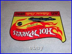Vintage Hot Wheels Mattel Authorized Dealer 12 Metal Die-cast Car Gas Oil Sign