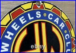 Vintage Hot Wheels Porcelain Sign Dealership Gas Station Dino Motor Oil