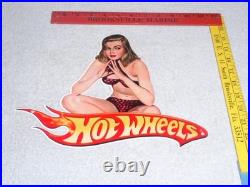 Vintage Hot Wheels Woman? 12 Metal? Race Car Gasoline Oil Advertising Sign