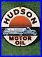 Vintage Hudson Motor Oil Porcelain Sign Gas Station Advertising Automobile Car