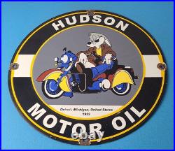 Vintage Hudson Motor Oil Sign Gas Service Station Pump Porcelain Sign